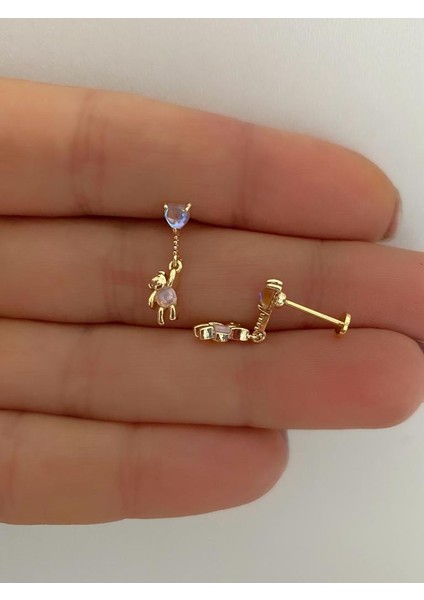 Sallanan Ayıcık Tragus Helix Lobe Uyumlu 1 Adet Piercing