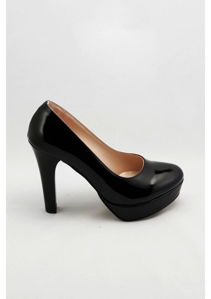 Kadın Moda Şık Siyah Klasik Topuklu Ayakkabı Topuklu Düğün Nişan Gece Abiye Ayakkabı