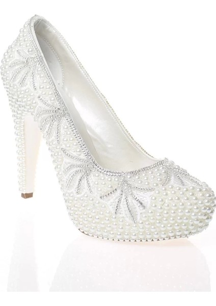 Kadın Moda Şık Sedef Inci Taş Işlemeli Topuklu Zarif Tasarım Düğün Nişan Gece Abiye Ayakkabı fiyatları