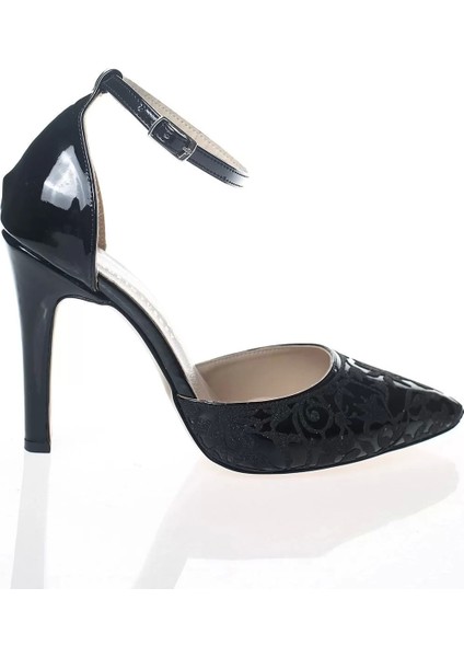 Kadın Moda Ayna Desenli Lazer Kesim Stiletto Klasik Ayakkabı Topuklu Nişan Gece Abiye Ayakkabı