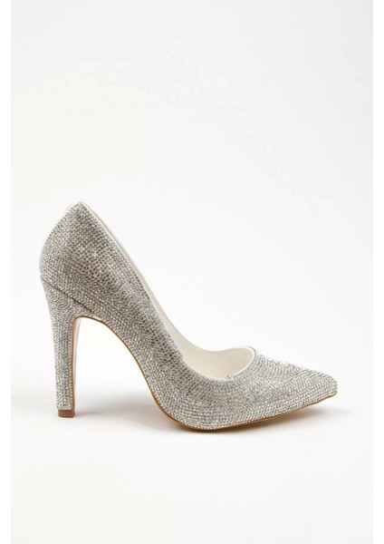 Kadın Moda Şık Gold Full Taş Aynalı Klasik Düğün Nişan Gece Abiye Ayakkabı