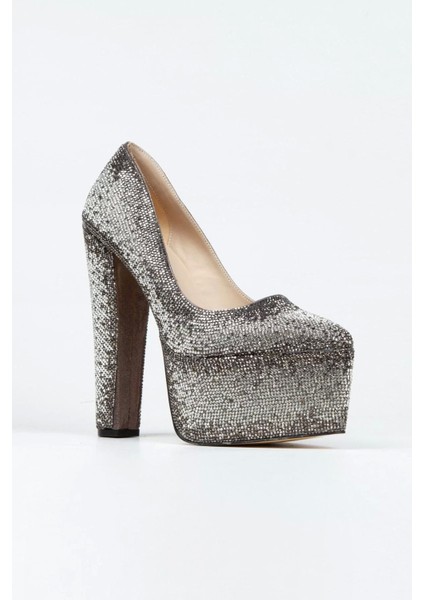 Kadın Moda Şık Sultan Çift Renktaşlı Klasik Sivri Kalın Topuklu Düğün Nişan Gece Abiye Ayakkabı fiyatları