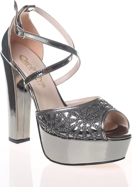 Kadın Moda Şık Gold Ayna Yüz Kristal Lazer Topuklu Düğün Nişan Gece Abiye Ayakkabı fiyatları