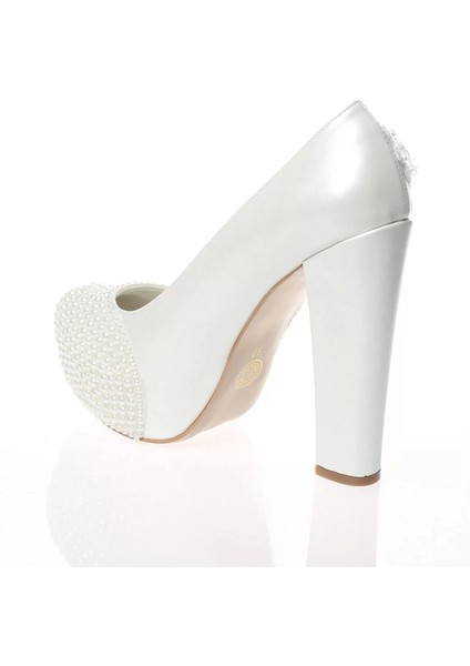 Kadın Moda Şık Sedef Inci Taş Işlemeli Gelin Ayakkabı Topuklu Düğün Nişan Gece Abiye Ayakkabı fırsatları