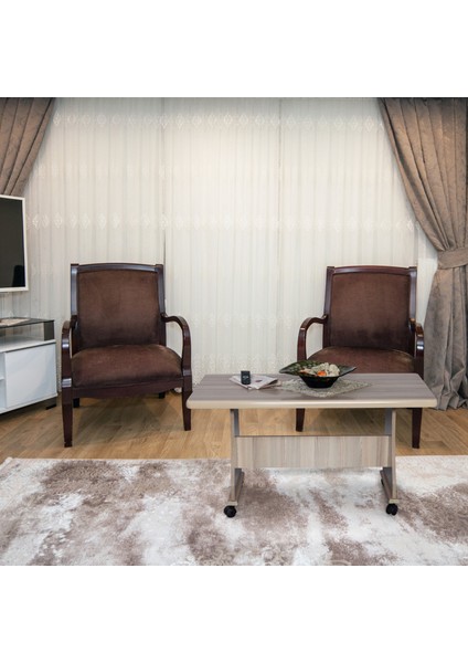 Tekerlekli Mdf Masa %100 Mdf Salon Orta Sehpa Yemek Masası Ofis Sehpa