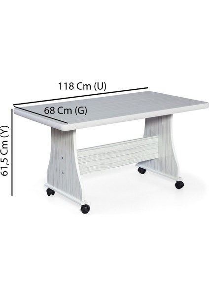 Tekerlekli Mdf Masa %100 Mdf Salon Orta Sehpa Yemek Masası Ofis Sehpa