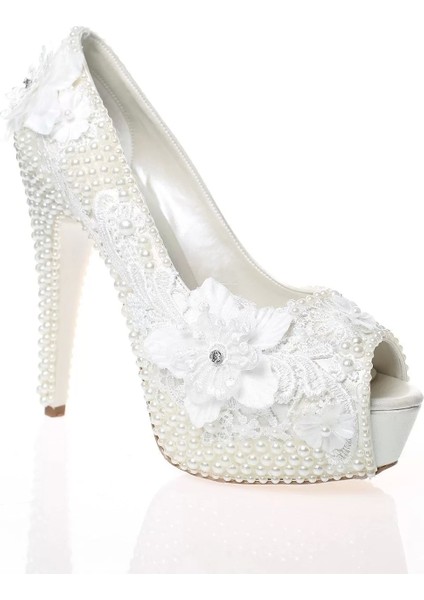 Kadın Moda Şık Sedef Inci Taş Işlemeli Gelin Ayakkabı Topuklu Düğün Nişan Gece Abiye Ayakkabı fiyatları