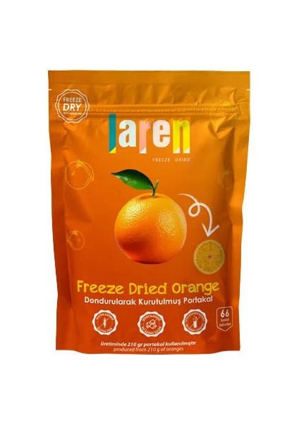 Freeze Dry Portakal Dondurularak Kurutulmuş Meyve ve Atıştırmalık (20 gr)