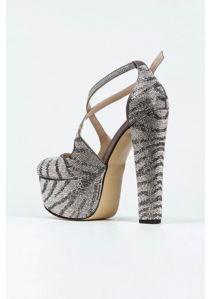 Kadın Sultan Çift Renk Taşlı Klasik Topuklu Platformlu Topuklu Düğün Nişan Gece Abiye Ayakkabı fırsatları