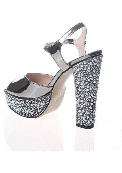 Kadın Moda Şık Altın Ayna Ökçe Poli Inci Topuklu Zarif Tasarım Düğün Nişan Gece Abiye Ayakkabı fırsatları