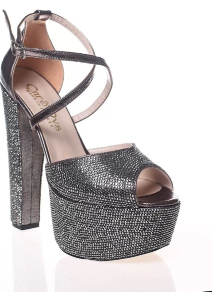 Kadın Moda Şık Gold Kristal Full Taş Topuklu Düğün Nişan Gece Abiye Ayakkabı fiyatları