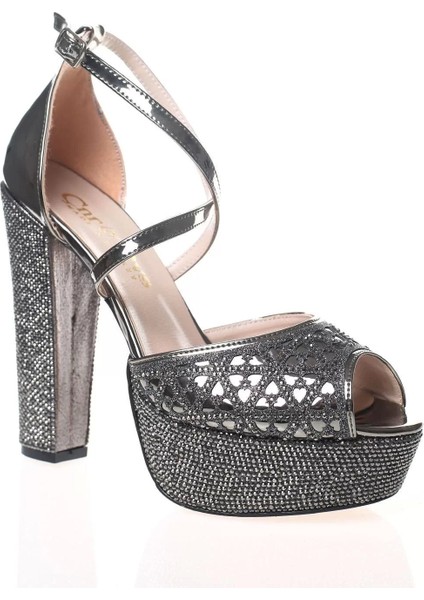 Kadın Moda Şık Gold Ayna Yüz Lazer Ökçe Poli Taş Topuklu Düğün Nişan Gece Abiye Ayakkabı fiyatları