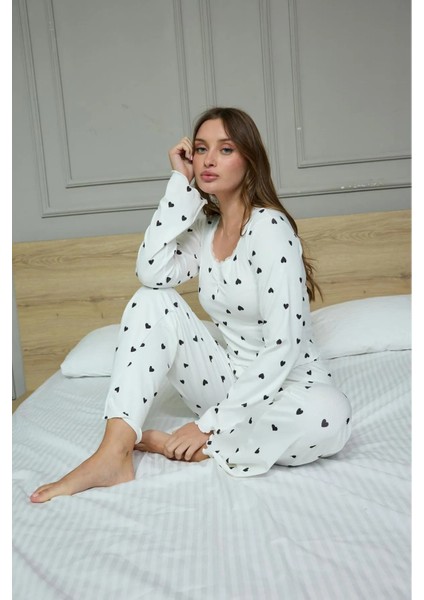 Siyah Kalpli Pijama Takımı