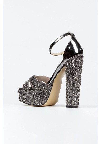 Kadın Moda Şık Ayna Janjan Taşlı Çapraz Klasik Topuklu Platformlu Düğün Nişan Gece Abiye Ayakkabı fırsatları