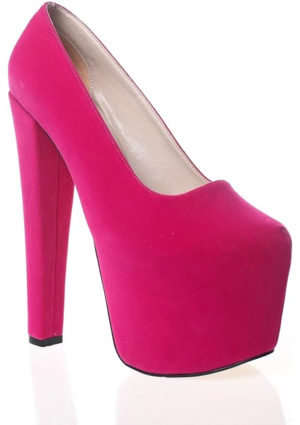 Kadın Moda Şık Fuşya Süet Yüksek Topuk Topuklu Zarif Tasarım Düğün Nişan Gece Abiye Ayakkabı fiyatları