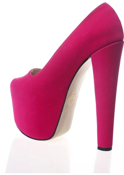 Kadın Moda Şık Fuşya Süet Yüksek Topuk Topuklu Zarif Tasarım Düğün Nişan Gece Abiye Ayakkabı fırsatları