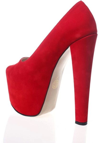 Kadın Moda Şık Fuşya Süet Yüksek Topuk Topuklu Zarif Tasarım Düğün Nişan Gece Abiye Ayakkabı fırsatları