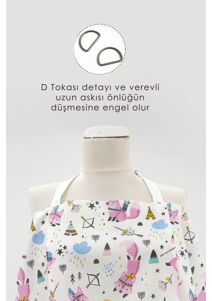 Çok Amaçlı Bebek Emzirme Örtüsü Puset, Bebek Arabası Örtüsü, Emzirme Önlüğü, Tilki Serisi, Pembe