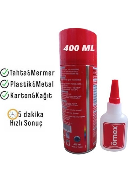 Hızlı Yapıştırıcı Mdf Kit 400 ml Koli 24 Adet Omex