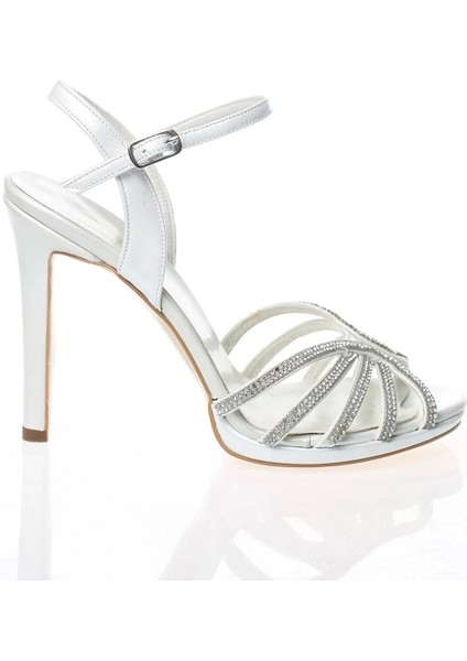 Kadın Moda Şık Gold Ayna Beş Taş Topuklu Zarif Tasarım Düğün Nişan Gece Abiye Ayakkabı