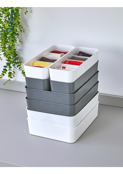 3'lü Gri Bölmeli Makyaj ve Takı Organizer, Banyo ve Mutfak Düzenleyici fırsatları