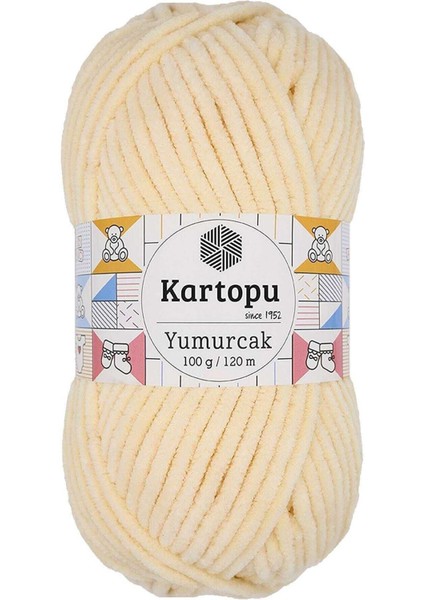 K.artopu Yumurcak Kadife El Örgü İpi Koyu Krem K349