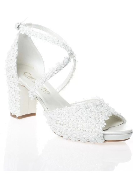 Kadın Moda Beyaz Sedef Inci Taş Işlemeli Gelin Ayakkabı Topuklu Düğün Nişan Gece Abiye Ayakkabı fiyatları