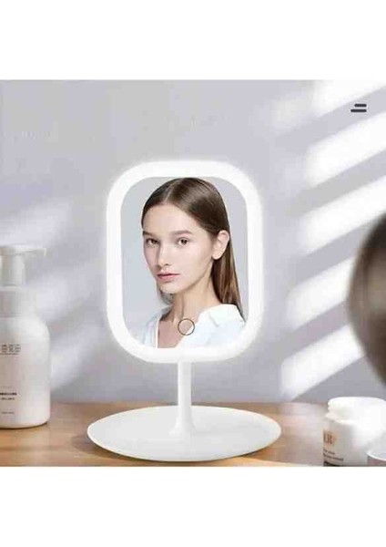 LED Işıklı Standlı Masa Üstü Ayna
