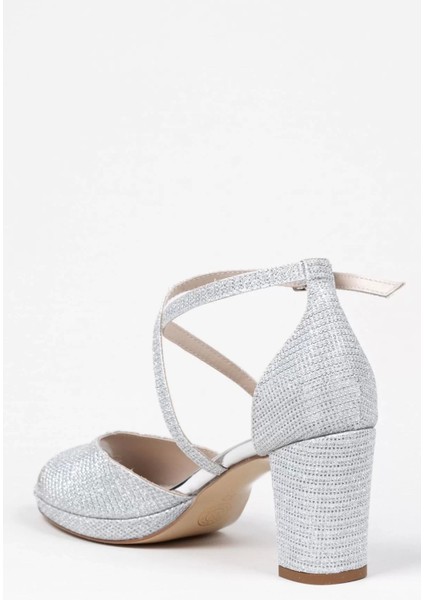 Kadın Moda Şık Gümüş Mercan Topuklu Zarif Tasarım Yüksek Topuk Düğün Nişan Gece Abiye Ayakkabı fırsatları