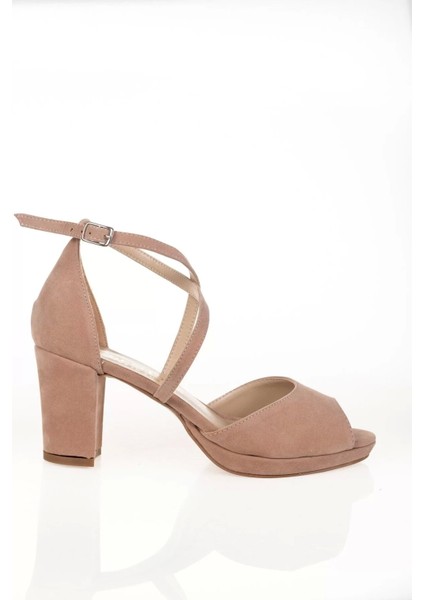 Kadın Moda Şık Pudra Süet Topuklu Klasik Ayakkabı Topuklu Düğün Nişan Gece Abiye Ayakkabı