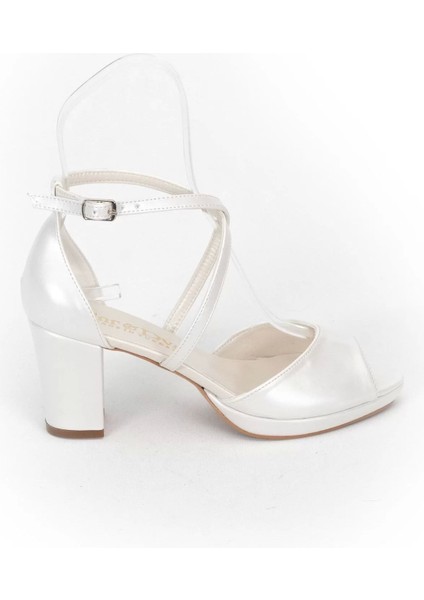 Kadın Moda Şık Sedef Cilt Topuklu Ayakkabı Zarif Tasarım Düğün Nişan Gece Abiye Ayakkabı