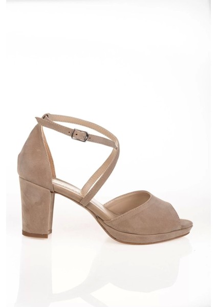 Kadın Moda Şık Pudra Süet Topuklu Klasik Ayakkabı Topuklu Düğün Nişan Gece Abiye Ayakkabı