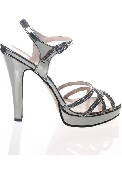 Kadın Moda Şık Gold Taşlı Topuklu Zarif Tasarım Yüksek Topuk Düğün Nişan Gece Abiye Ayakkabı