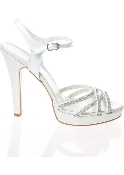 Kadın Moda Şık Gold Taşlı Topuklu Zarif Tasarım Yüksek Topuk Düğün Nişan Gece Abiye Ayakkabı