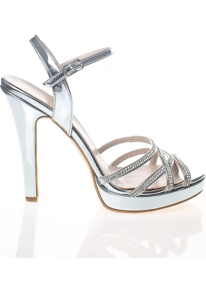 Kadın Moda Şık Gold Taşlı Topuklu Zarif Tasarım Yüksek Topuk Düğün Nişan Gece Abiye Ayakkabı