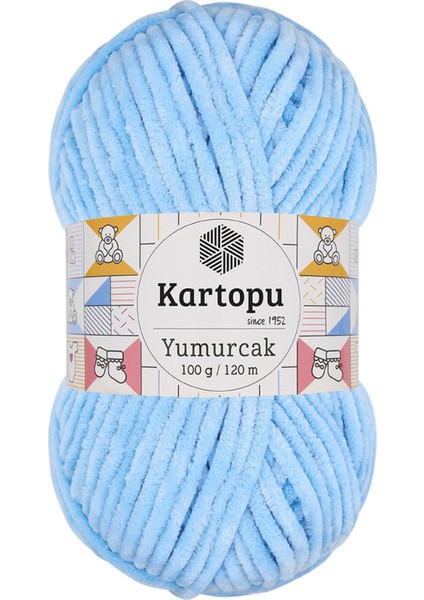 Yumurcak Kadife El Örgü İpi K540 Bebe Mavi