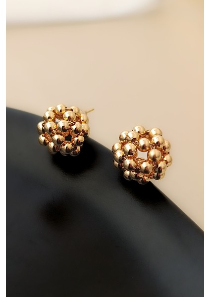 Gold Metal Topçuk Çivi Küpe indirimleri
