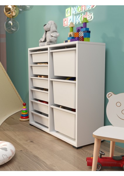 Beyza 9 Sepetli Çok Amaçlı Dolap Oyuncak Dolabı modelleri
