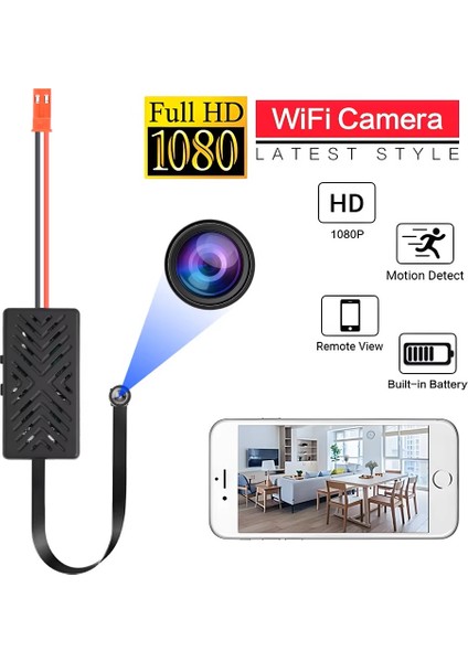 Mini Güvenlik Wifi Kamera (Uzaktan Izleme-Ses Dinleme-Hafıza Kart Kayıt-Hareket Algılama)