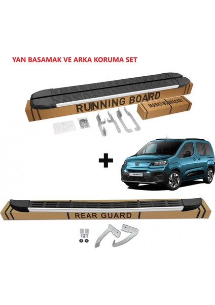 Yeni Doblo Yan Basamak ve Arka Koruma Set 2024 2025 Model Yeni Doblo Için