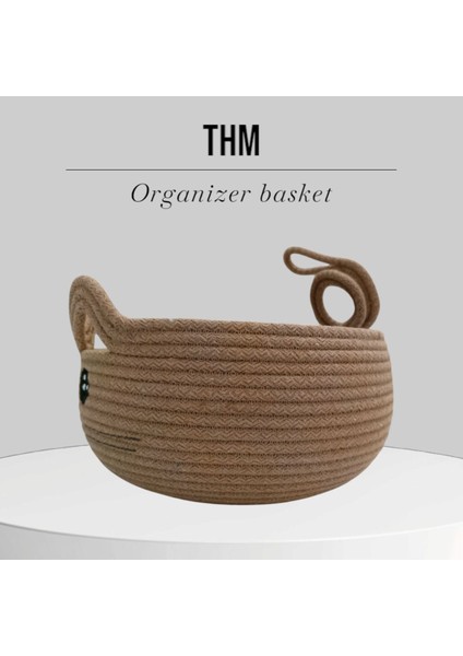 Kahverengi Çok Amaçlı Organizer, Kedi ve Oyuncak Sepeti, Makyaj ve Kırtasiye için modelleri