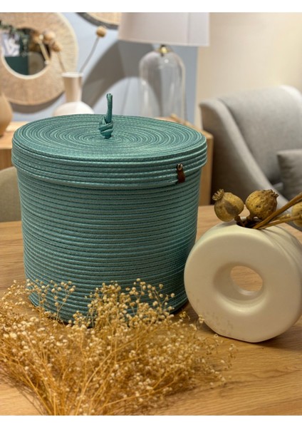 Şık Çok Amaçlı Kapaklı Düzenleyici Sepet 30x30 Mavi fiyatları