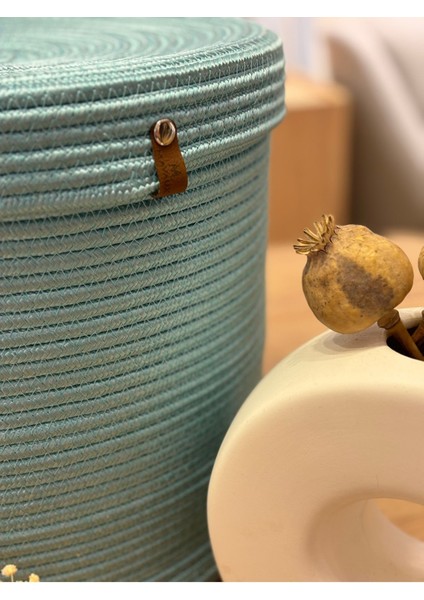 Şık Çok Amaçlı Kapaklı Düzenleyici Sepet 30x30 Mavi modelleri