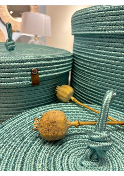 Şık Çok Amaçlı Kapaklı Düzenleyici Sepet 30x30 Mavi indirimleri