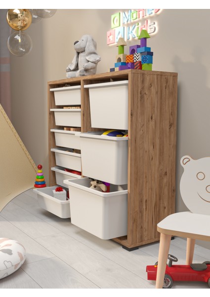 Beyza 9 Sepetli Çok Amaçlı Dolap Oyuncak Dolabı modelleri