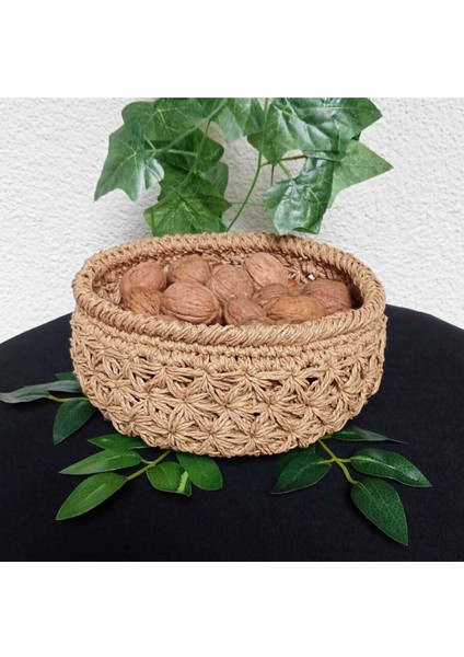 Şık kahverengi çok amaçlı hasır sepet, ekmek, meyve ve cevizlik kullanımına uygun fiyatları