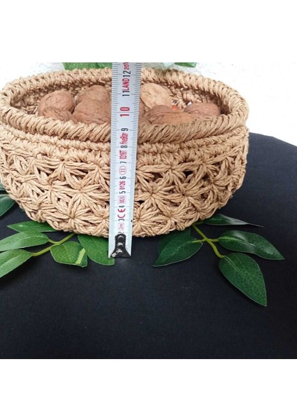 Şık kahverengi çok amaçlı hasır sepet, ekmek, meyve ve cevizlik kullanımına uygun fırsatları