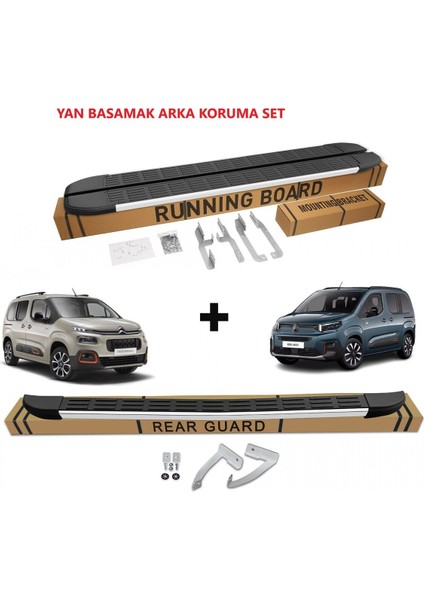 Berlingo Yan Basamak ve Arka Koruma Set 2019 2020 2021 2022 2023 2024 2025