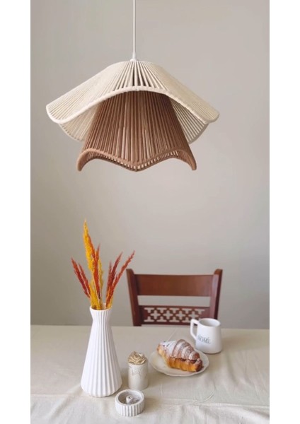 Luminart Bohem Avize El Yapımı Makrome Avize Doğal Avize Nolstaljik Avize