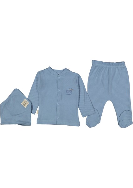 King Taç Fularlı Üçlü Bebek Takımı